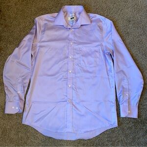 Joseph Abboud Dress Shirt Men's 16 34/35 Purple Long Sleeve Regular Fit Non Iron